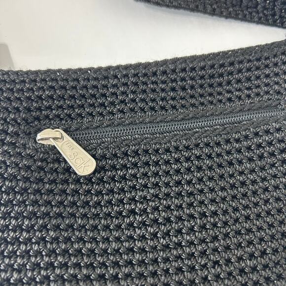 The Sak Purse Black Knit Crochet Shoulder Bag Knitted Shoulder Bag Boho Woven - Picture 9 of 11